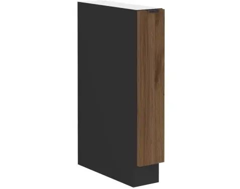 Dolní kuchyňská skříňka Monza, 15 cm, ořech/černá