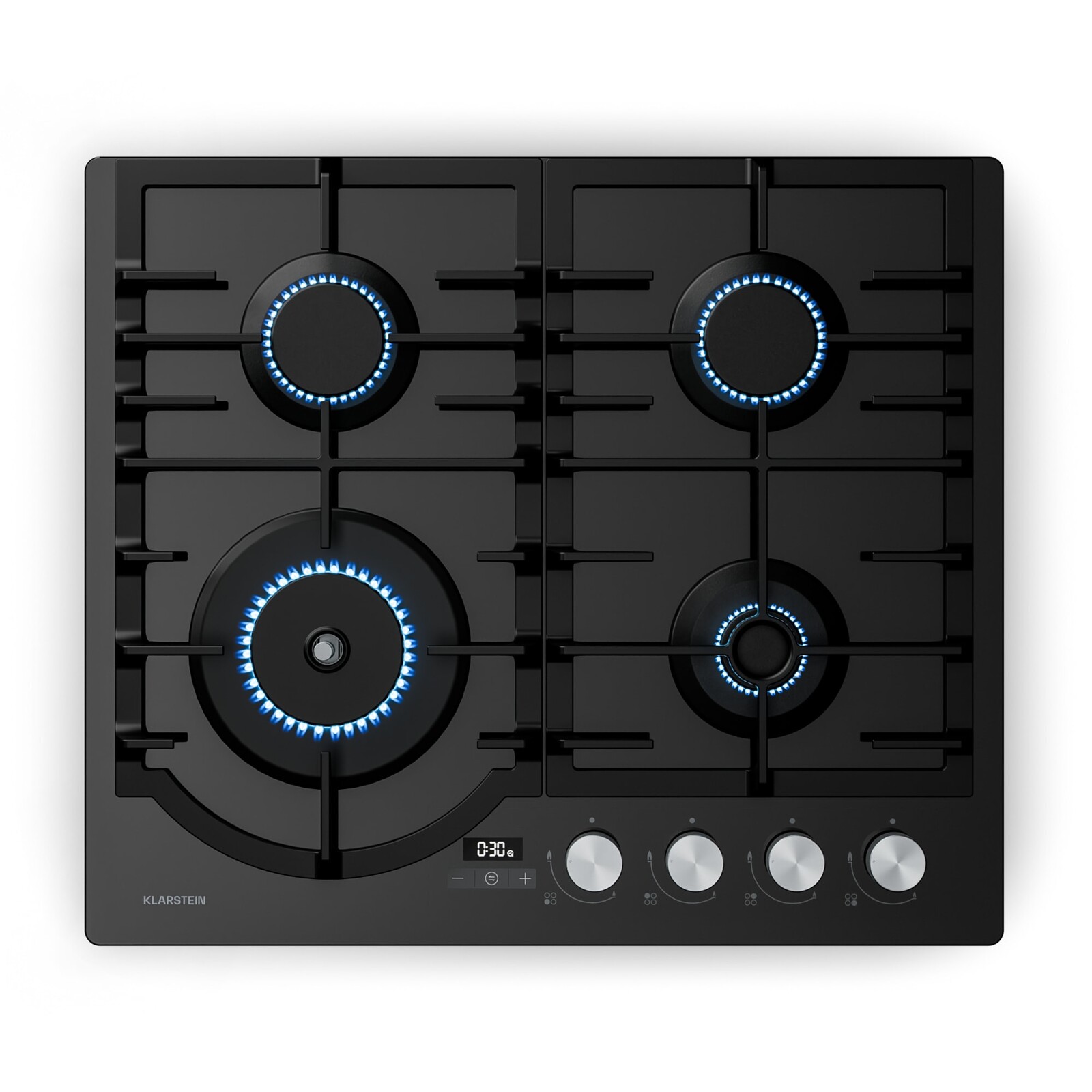 Klarstein Ignito plynová varná deska 8 kW, litinové držáky, časovač, regulace teploty