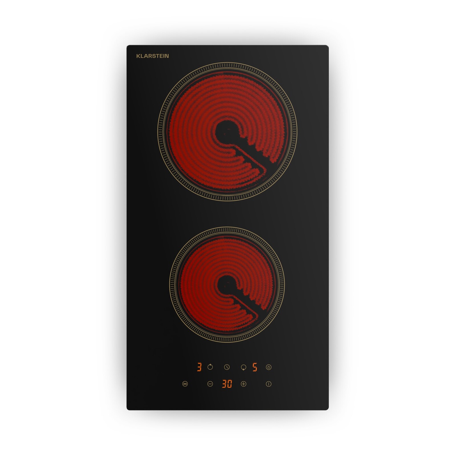 Klarstein Sklokeramická varná deska Victoria, 2 zóny, elegantní, nadčasová, 3000 W, 30 cm