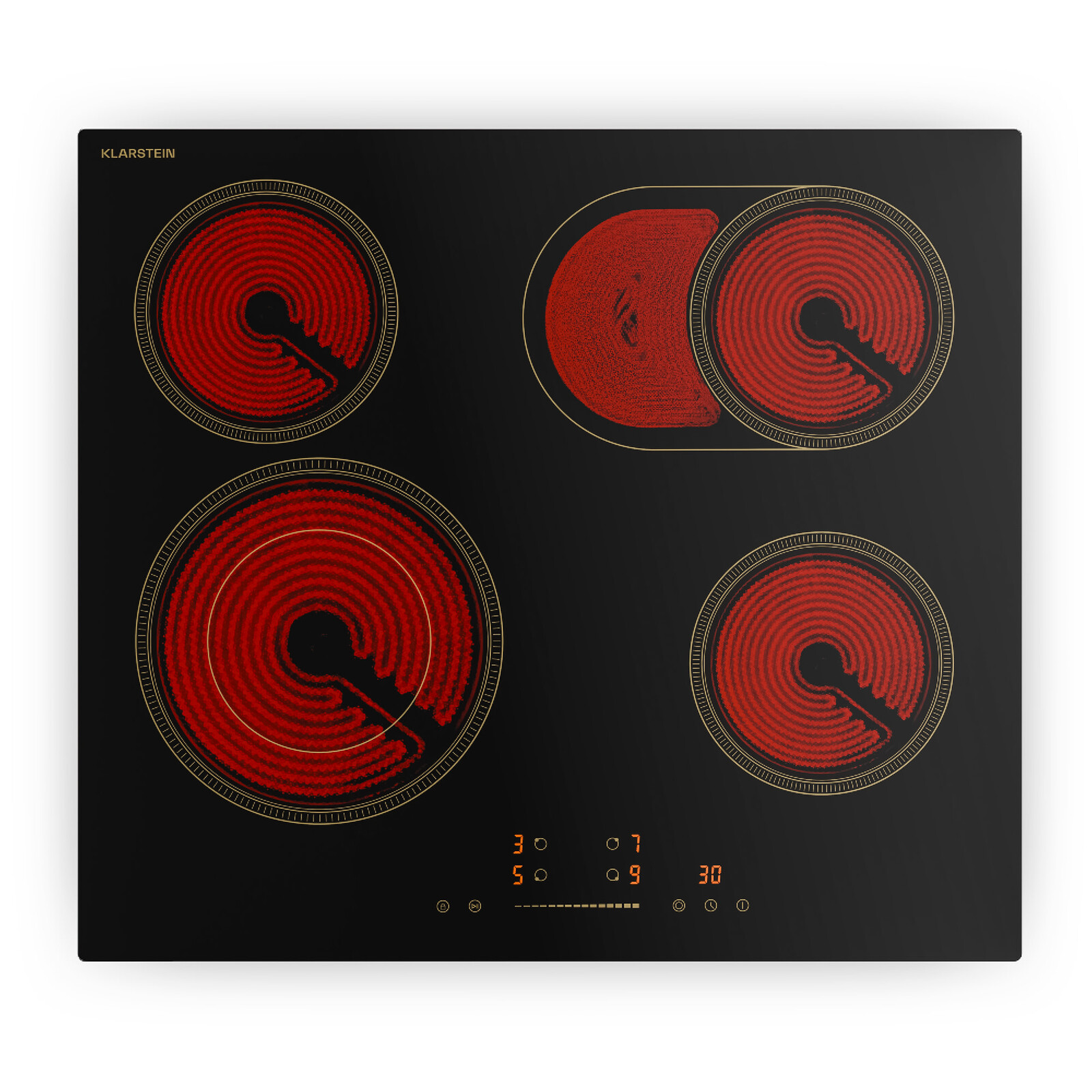 Klarstein Victoria sklokeramická varná deska, 4 zóny, Elegantní, nadčasová, 6600 W, 60 cm