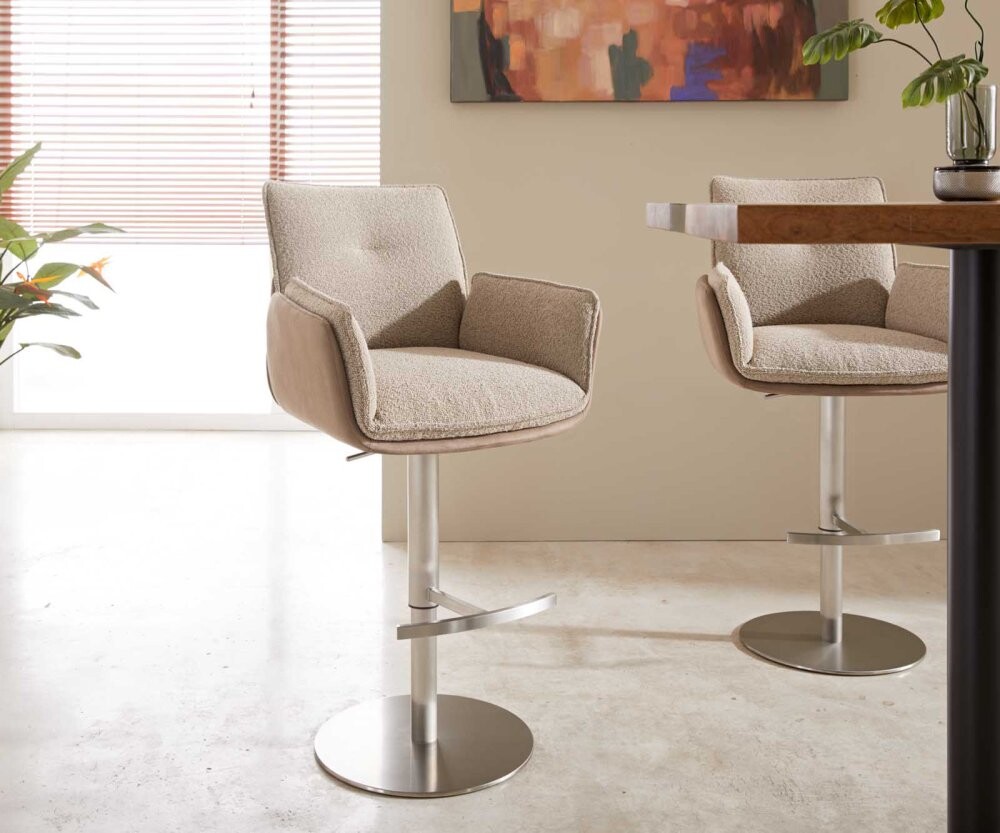 Barová židle Nela-Flex otočná podnož výškově nastavitelná nerezová mix