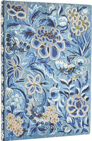 Diář Paperblanks 2026, Blue Willow - 12M, Midi, horizontální