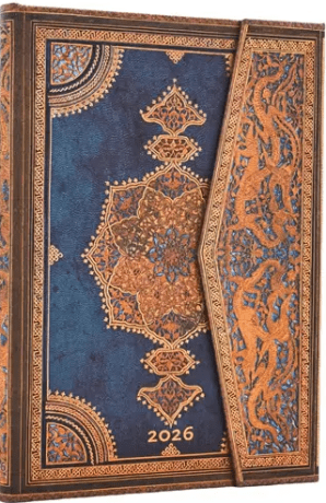 Diář Paperblanks 2026, Safavid Indigo - 12M, Midi, horizontální