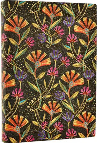 Diář Paperblanks 2026, Wild Flowers - 12M, Midi, Day-at-a-Time