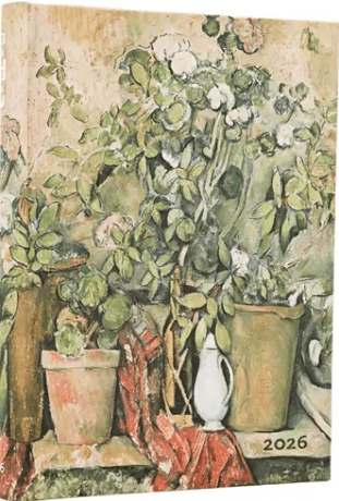 Diář Paperblanks 2026, Cezanne’s Terracotta Pots and Flowers - 12M, Midi, Day-at-a-Time