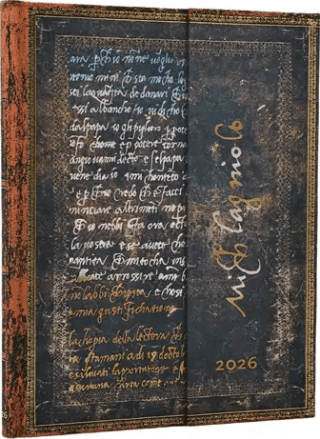 Diář Paperblanks 2026, Michelangelo, Handwriting - 12M, Ultra, vertikální