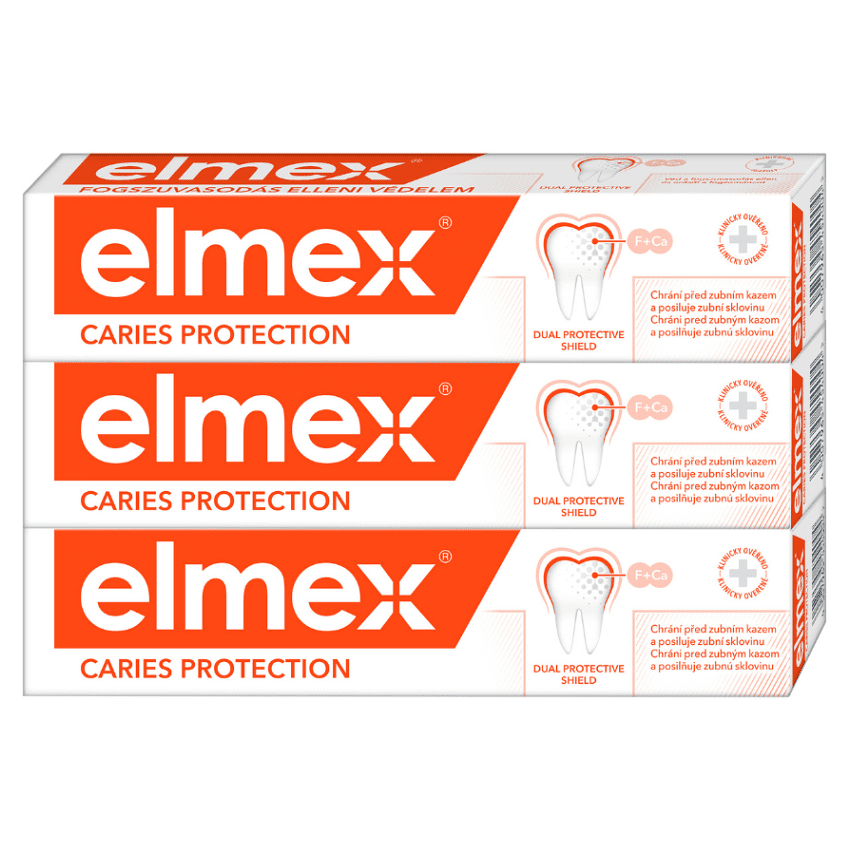 ELMEX Caries Protection zubní pasta proti zubnímu kazu 3 x 75 ml, poškozený obal