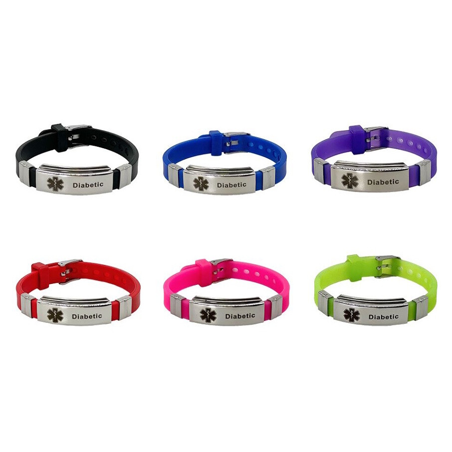 DIA-WAY Silikonový náramek Diabetic, Barva: Černá