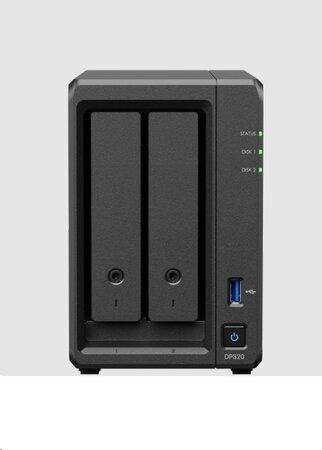Synology ActiceProtect DP320, 2-bay včetně 2x 8TB HDD v RAID1, CPU AMD Ryzen R1600, RAM 8GB, 1x USB 3.2, 2x GLAN, DP320