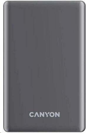 CANYON Power Bank PB-510, 10000 mAh Sim Magsage wireless, 20W, Dark grey