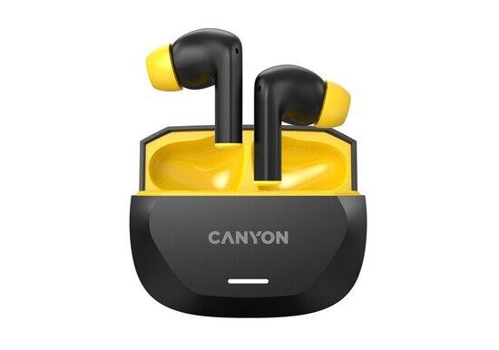 CANYON headset HEXAGON 7 TWS ANC+ENC Wireless Charge Black Yellow