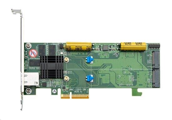 ARECA 2 Ports PCIe 2.0 x4 to M.2 NVMe RAID Adapter, 512MB cache, 2 x M.2 connectors, ARC-1203-2N