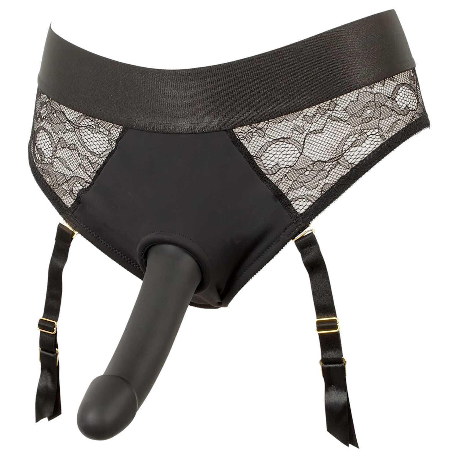 You2Toys – připínací dildo s postrojem (černé)