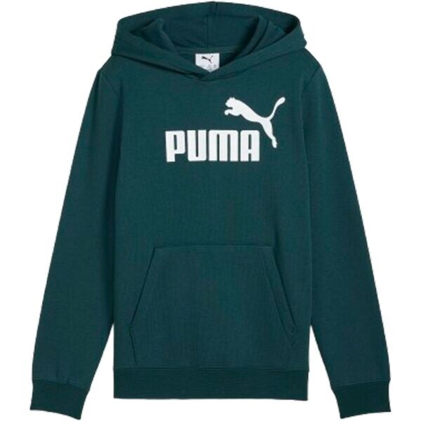 Puma ESSENTIALS NO.1 LOGO HOODIE FL B Chlapecká mikina, tmavě zelená, velikost