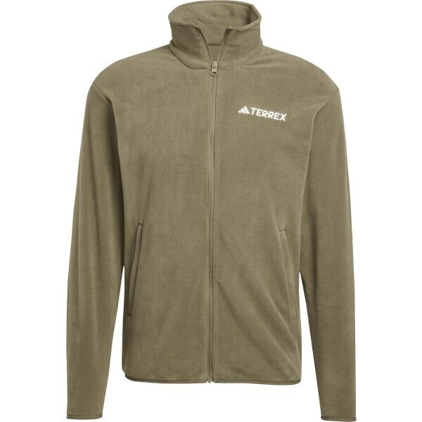 adidas MULTI TERREX ESSENTIALS FULL ZIP FLEECE Pánská outdoorová bunda, khaki, velikost