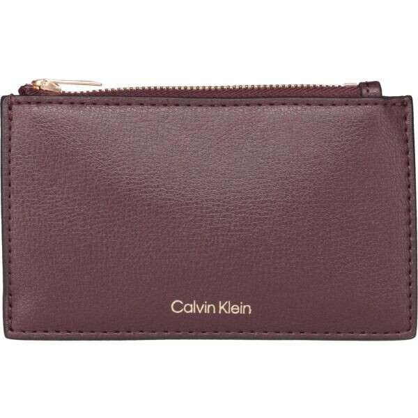 Calvin Klein FOIL LOGO TOP ZIP CARDCASE Dámská peněženka, vínová, velikost