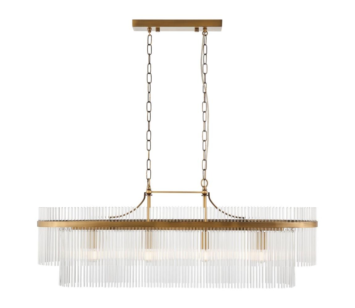 Endon Endon 112573 - Lustr na řetězu MARIETTA 4xE14/6W/230V mosaz/čirá