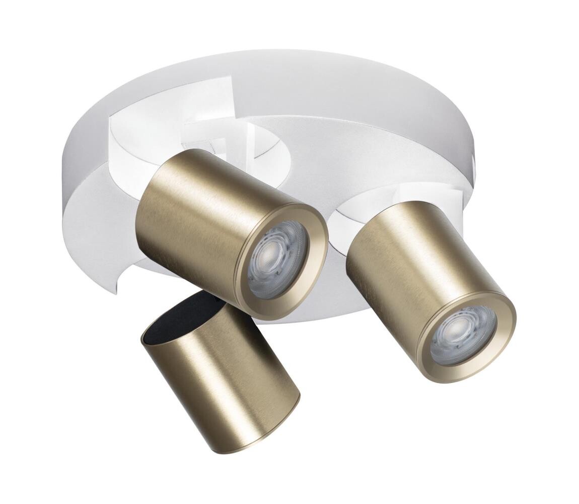 38967 - Bodové svítidlo LAURIN 3xGU10/10W/230V mosaz/bílá