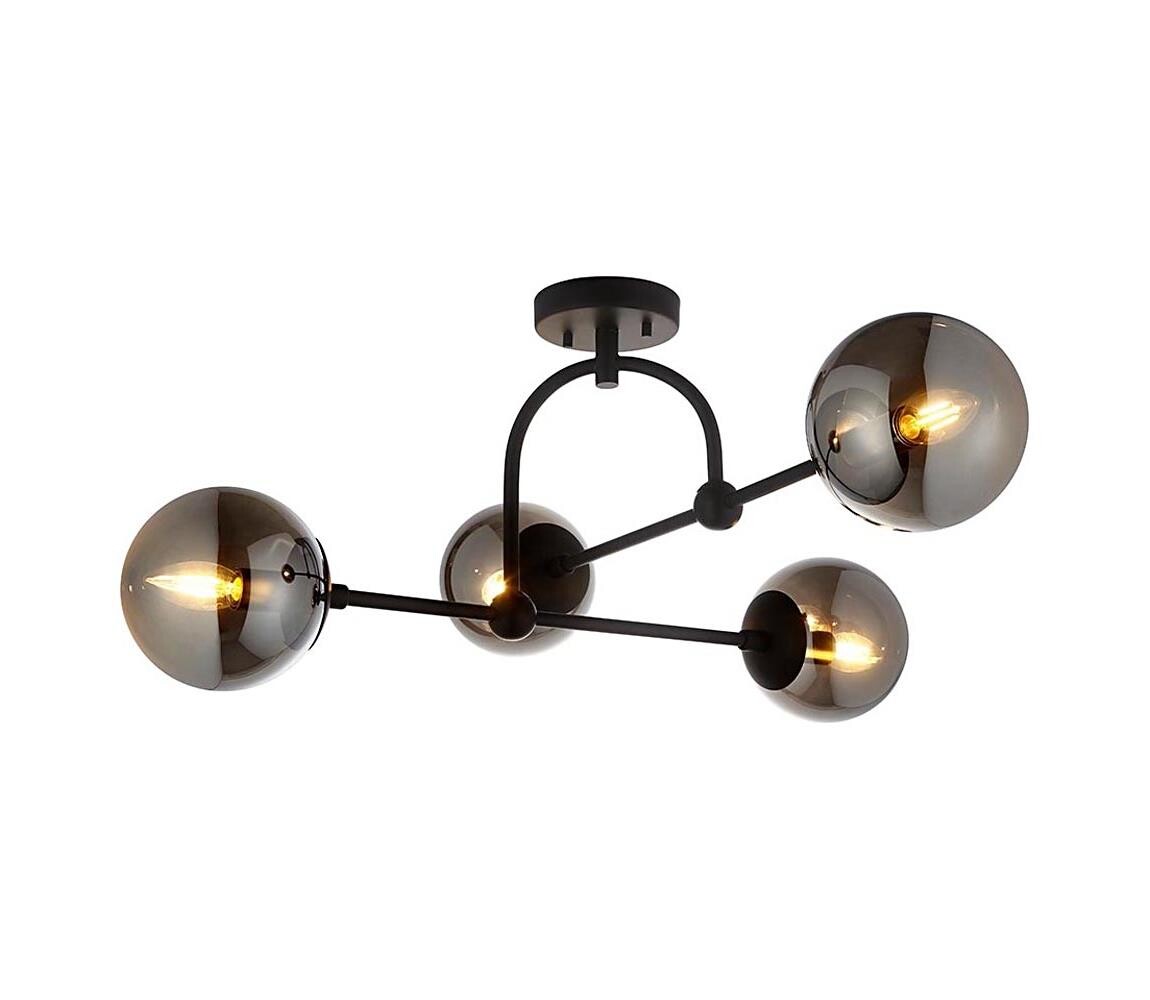 Endon Endon 106662 - Přisazený lustr ONTARIO 4xE14/7W/230V černá/kouřová