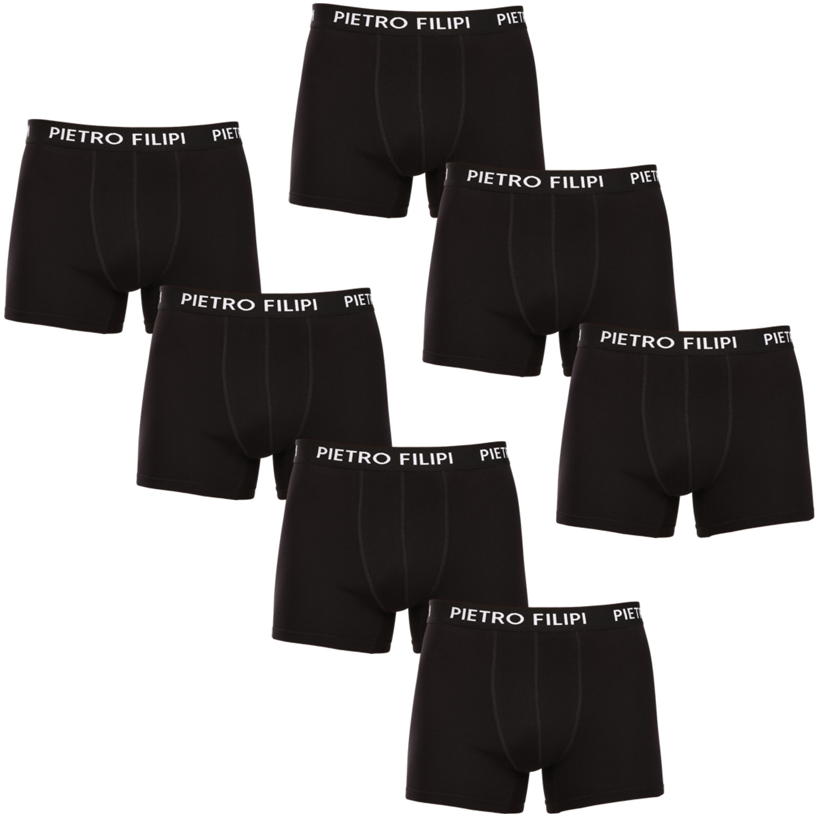 7PACK pánské boxerky Pietro Filipi černé (7PBC2) XXL, trenky / trenýrky