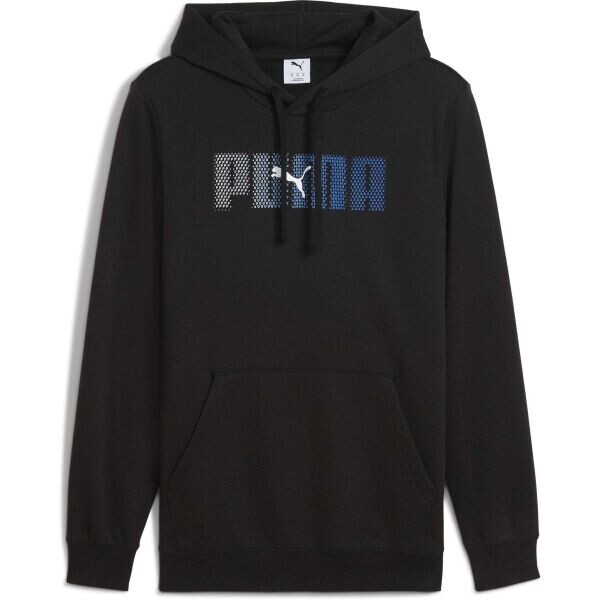 Puma ESSENTIALS LOGO LAB HOODIE FL Pánská mikina, černá, velikost