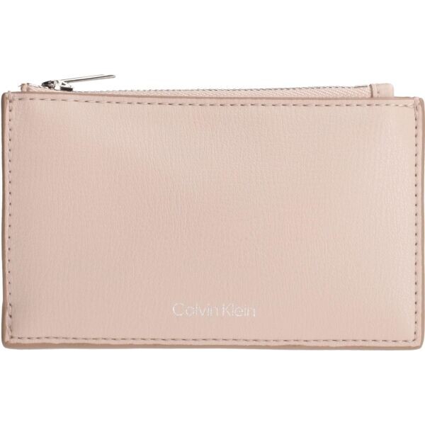 Calvin Klein FOIL LOGO TOP ZIP CARDCASE Dámská peněženka, lososová, velikost