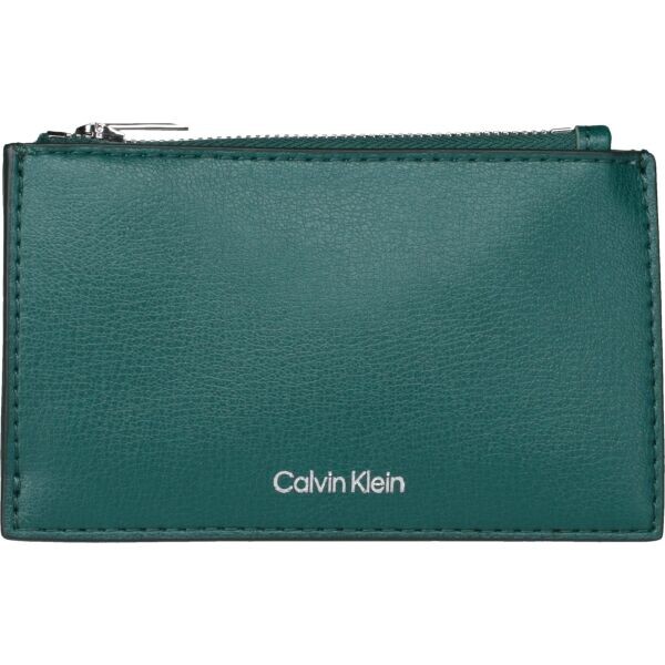 Calvin Klein FOIL LOGO TOP ZIP CARDCASE Dámská peněženka, tmavě zelená, velikost