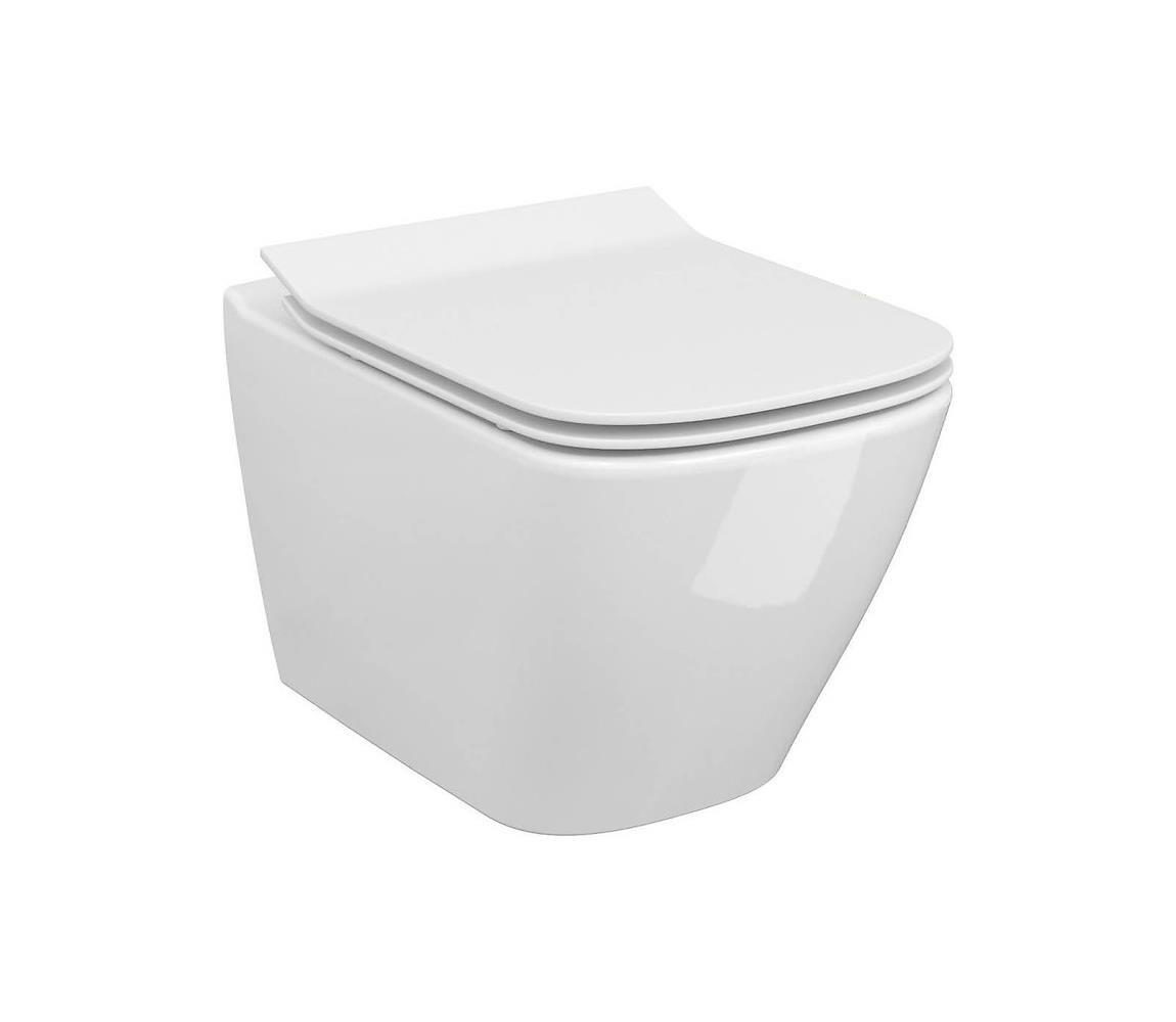 Cersanit Cersanit S701-405 - Závěsné WC s prkénkem CITY SQUARE keramika/bílá