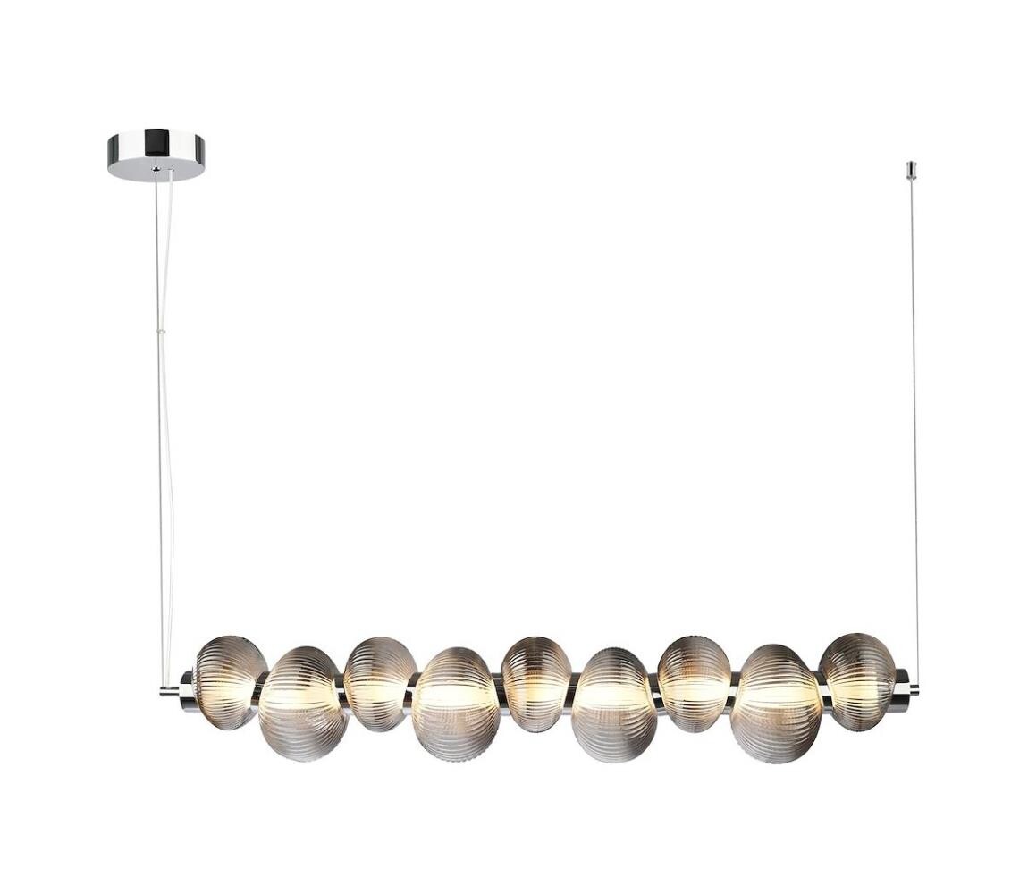 LED Lustr na lanku BOLLA LED/32W/230V lesklý chrom/kouřová