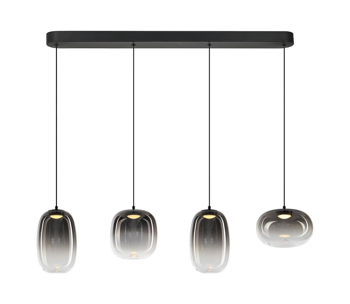 LED Lustr na lanku VASO LED/15W/230V černá/kouřová