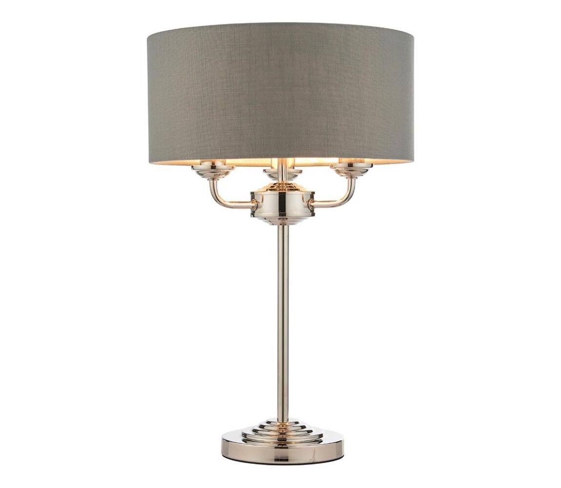 Endon Endon 99149 - Stolní lampa HIGHCLERE 3xE14/18W/230V šedá/lesklý chrom