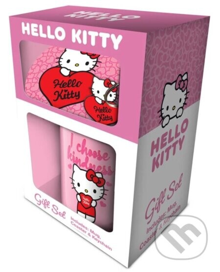 Darčekový set - hrnček s táckom a príveskom Hello Kitty: Moje srdce