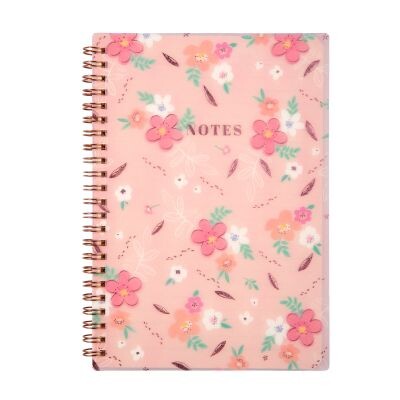 Růžový blok s květinami A5 Albi