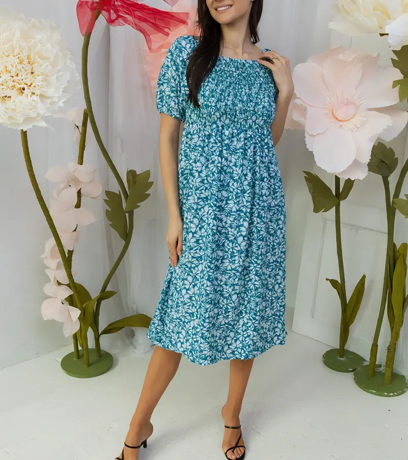 Gemre Dark green floral dress Edoardo