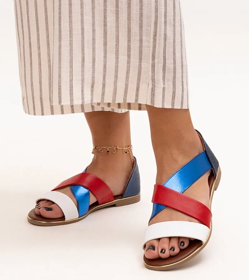 Gemre Colorful sandals with a covered heel Massawa