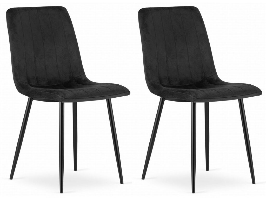 IDA Židle LUCCA – Černá / Černé nohy 2ks