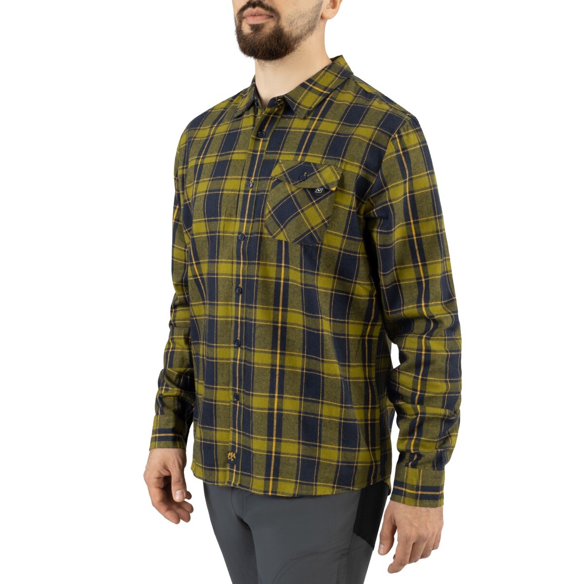 Pánská košile z bambusu viking shamrock zelená/modrá m