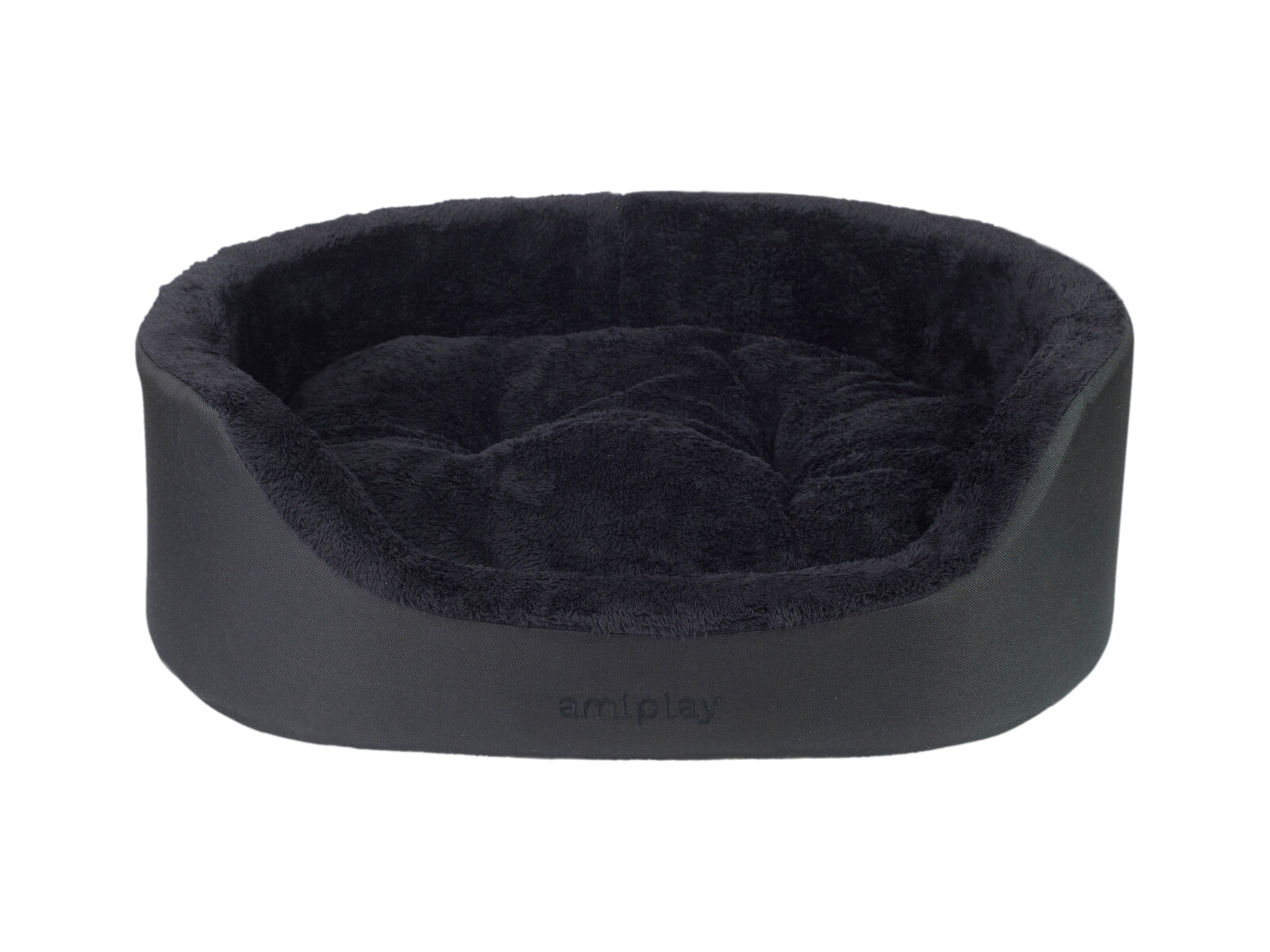 Pelíšek pro psa oválný ASPEINA černá velikost S, M, L Rozměr: S - 54x45x16 cm