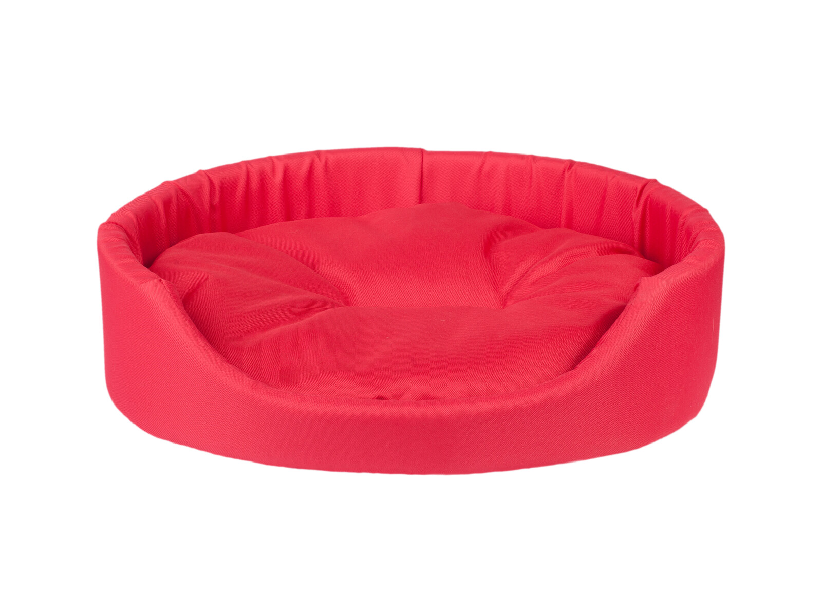 Pelíšek pro psa oválný BASIK červená velikost XS, S, M, L, XL, XXL, XXXL Rozměr: S - 46x38x13 cm