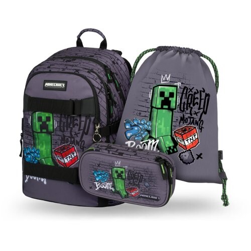 Školní set Skate Minecraft BAAGLTNT - Batoh, Etue, Sáček