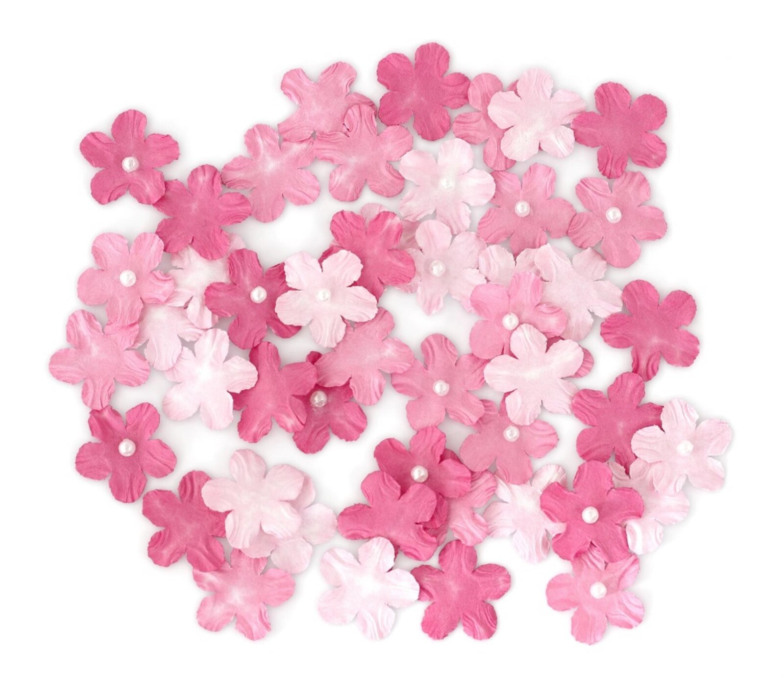 Galeria Papieru Papírové květiny s perletí - pomněnka, mix růžových odstínů, 50 ks