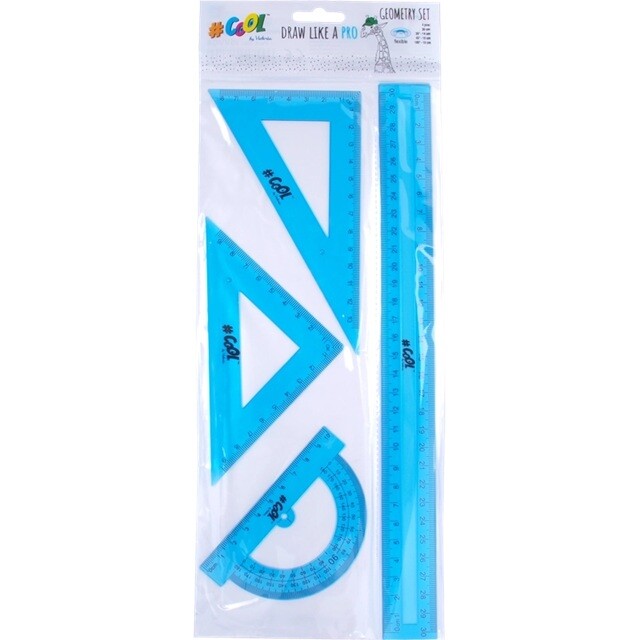 Victoria Victoria, ISVVC4, Cool, sada pravítek pro studenty, modrá, 4 ks