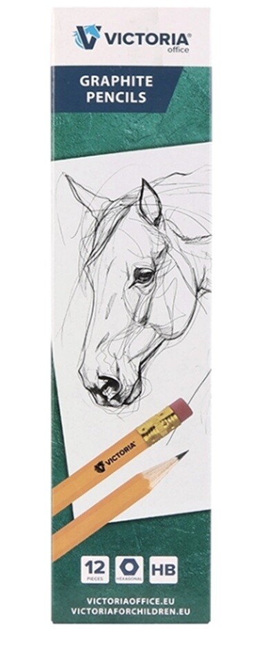 Victoria Victoria, PMA821, sada grafitových tužek s gumou, HB, 12 ks