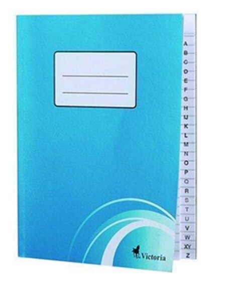 Victoria Victoria, K012521CWG, sešit s abecedním rejstříkem, linkovaný, 80 listů, A5, 1 ks