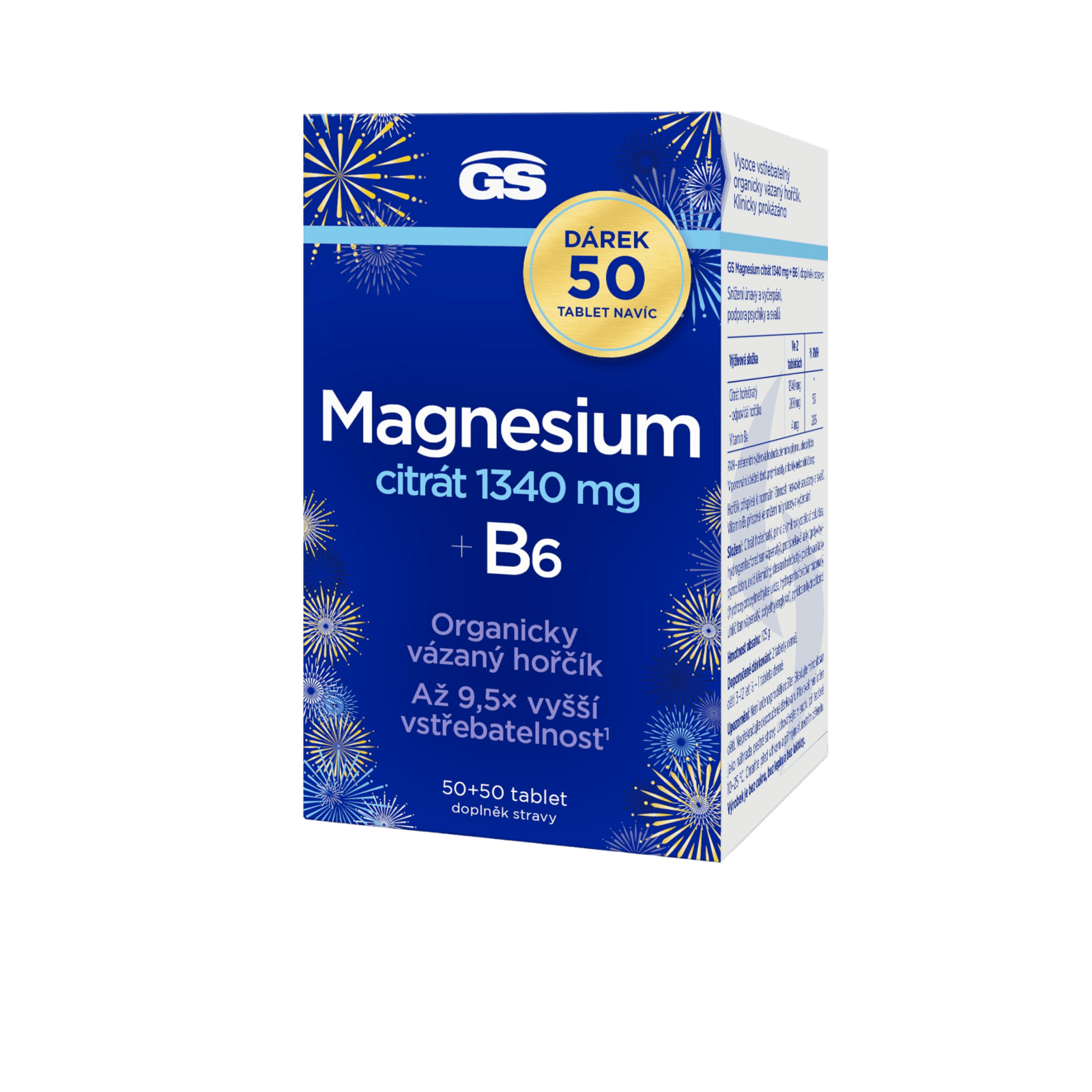 GS Magnesium citrát 1340 mg + B6 100 tablet