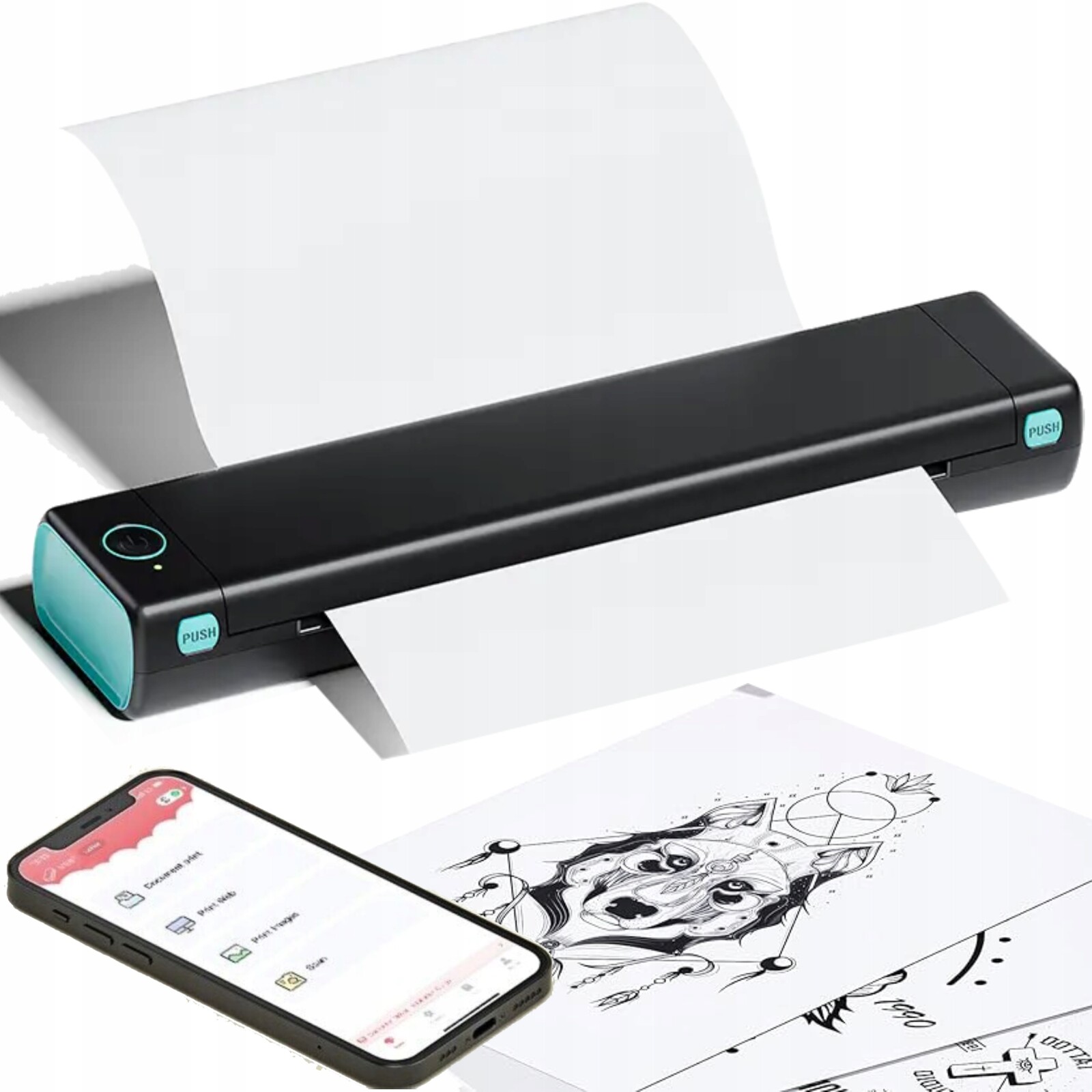 Přenosná mobilní termální tiskárna A4 Bluetooth Phomemo M08F tetování kancelář