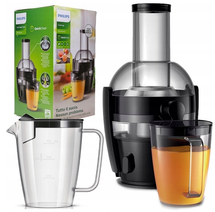 Odšťavňovač Philips XXL 2,1L Odšťavňovač HR1919/70 1000W Velký Otvor Tichý