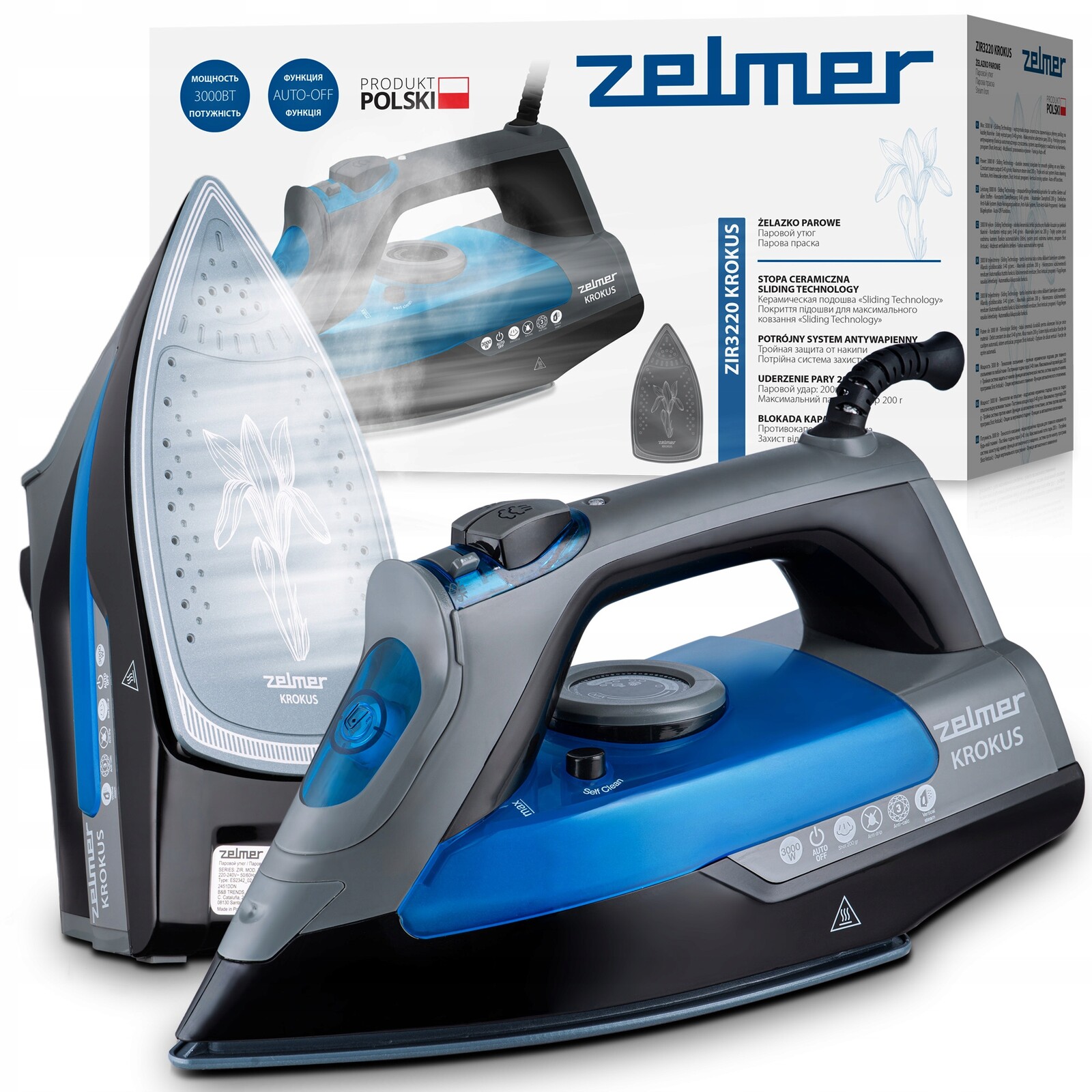 Zelmer Žehlička Polské Keramické ZIR3220 40 g/min 3000 W Silné