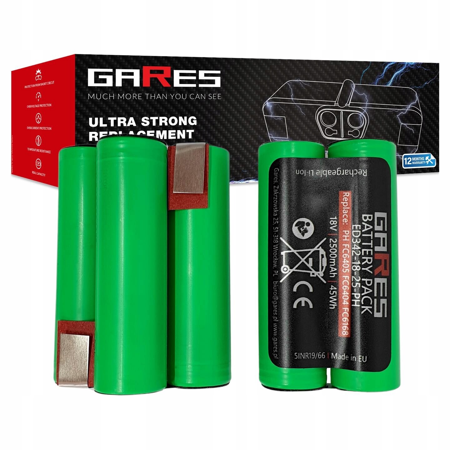 Akumulátor Gares pro Philips PowerPro FC6405 18V 2,5Ah