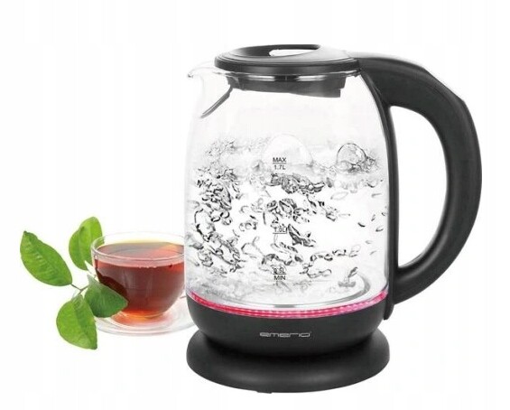 Skleněná Elektrická Konvice 1,7 l 2200 W Led Podsvícení Emerio